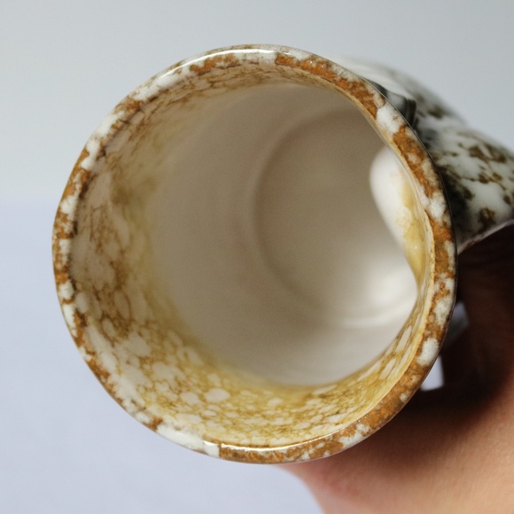 Gift Craft Owl Coffee Tea Mug White Brown Glaze Porcelain Pottery Bird - Picture 5 of 6